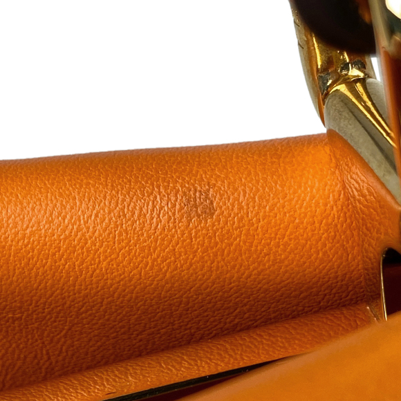 Fendi Peekaboo Regular Leather Shoulder Bag Orange - Picture 11 of 13